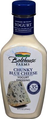 Chunky blue cheese yogurt salad dressing