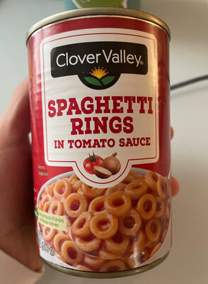Clover Valley Spaghetti Rings in Tomato Sauce