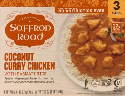 Coconut curry chicken with basmati rice