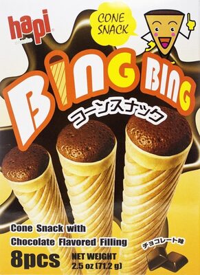 Cone Snack With Chocolate Flavored Filling