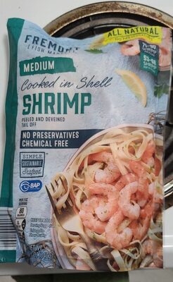 Cooked in shell shrimp
