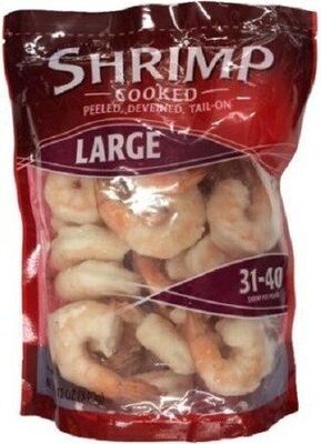 Cooked shrimp peeled deveined tail-on large