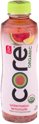 Core organic, organic fruit infused beverage with antioxidants, watermelon lemonade