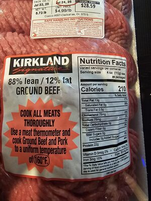 Costco Ground Beef 88%