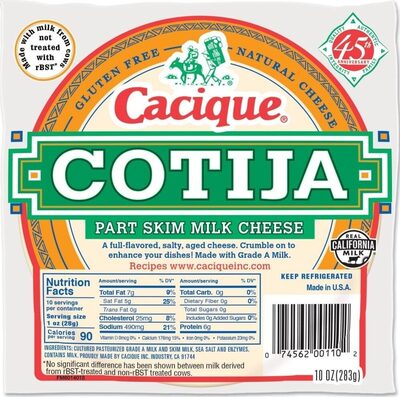 Cotija part skim milk cheese