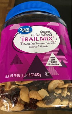 Cranberry, cashew & almond trail mix