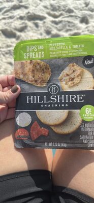 Cream Cheese Spread with Pepperoni, Mozzarella & Tomato and Toasted Rounds