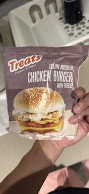 Creamy Mushroom Chicken Burger with Cheese