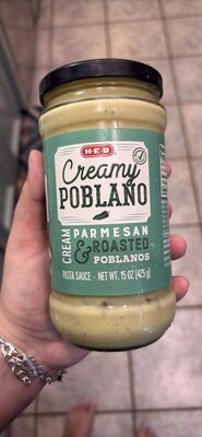 Creamy Poblano Cream Parmesan & Roasted Poblanos Pasta Sauce