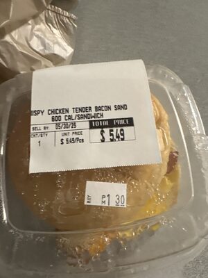 Crispy Chicken Tender Bacon Sandwich