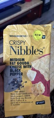 CRISPY Nibbles MEDIUM FAT GOUDA CHEESE WITH BLACK PEPPER