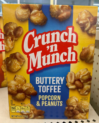 CRUNCH 'N MUNCH Buttery Toffee Popcorn with Peanuts, 6 oz.