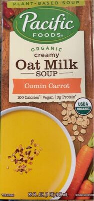 Cumin carrot oat milk soup
