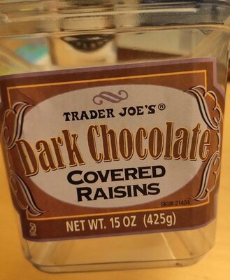 Dark chocolate covered raisins