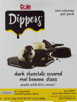 Dark chocolate covered real banana slices