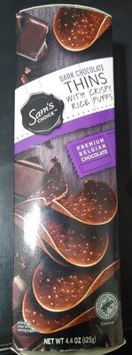 Dark chocolate thins with crispy rice puffs