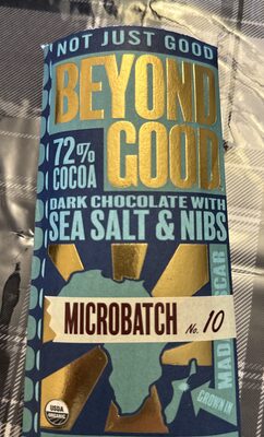 Dark chocolate with sea salt and nibs