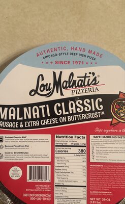 Deep Dish sausage extra cheese pizza