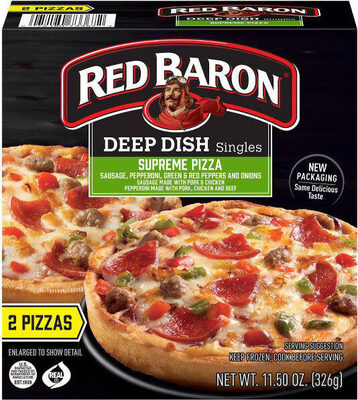 Deep dish singles supreme frozen pizza
