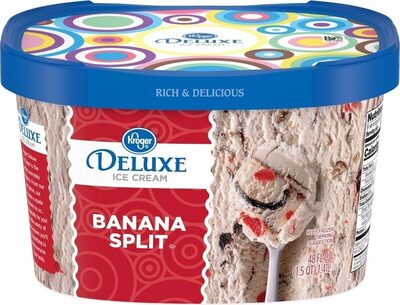 Deluxe banana split ice cream
