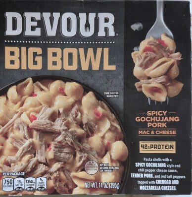 Devour Big bowl Spicy Gochujang Pork Mac & Cheese