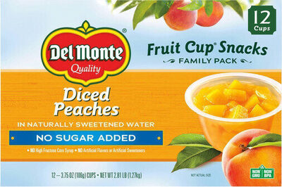 Diced peaches fruit cup snacks