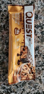 Dipped Chocolate Chip Cookie Dough Protein Bar