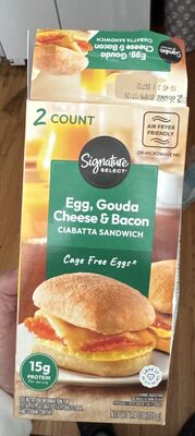 Egg, Gouda Cheese, & Bacon Ciabatta Sandwich