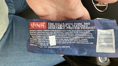 Egg Rolls with Pork and Vegetable Extruded Protein Product