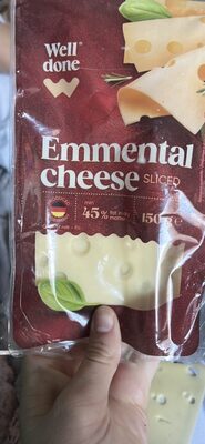 Emmental cheese sliced