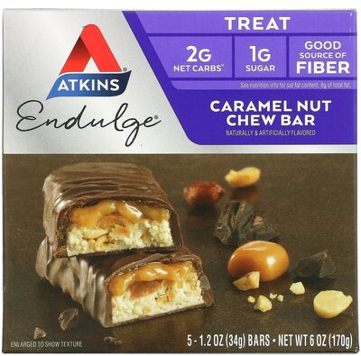 Endulge caramel nut chew treat bars
