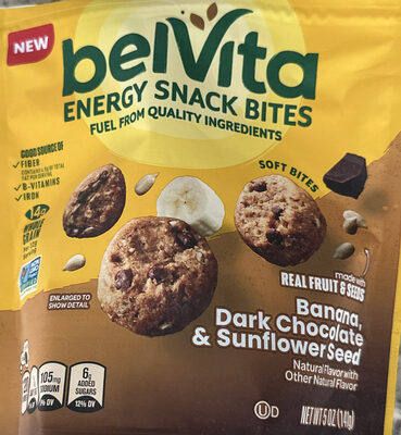 Energy Snack Bites Banana, Dark Chocolate & Sunflower Seed