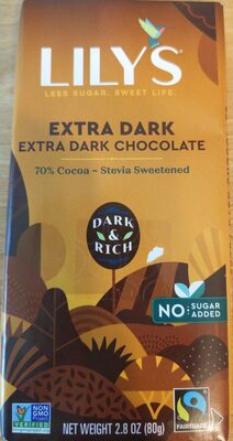 Extra Dark Chocolate Sweetened With Stevia