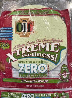Extreme wellness spinach and herb tortilla wrap