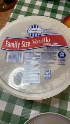 Family size vanilla light ice cream