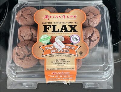 Flax, gluten-free, toadted coconut brownie, mini