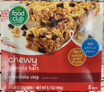 Food Club Chewy Granola Bars Chocolate Chip