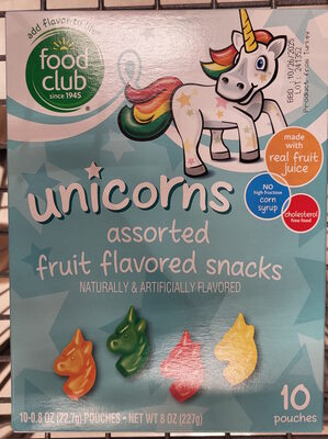 Food Club Unicorns Assorted Fruit Flavored Snacks