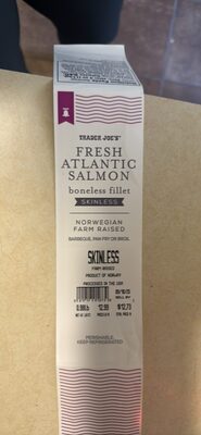 Fresh Atlantic Salmon boneless fillet skinless