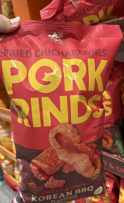 Fried Chicharrones Pork Rinds Sweet & Spicy Korean BBQ Flavored