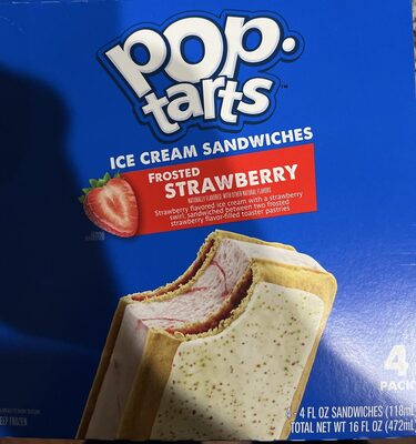 Frosted strawberry ice cream sandwich
