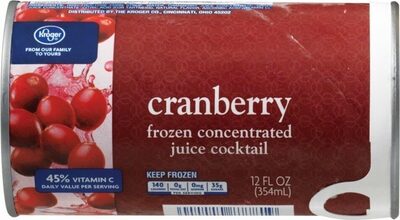 Frozen cranberry juice cocktail