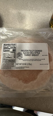 Frozen Fully Cooked Sliced Deli-Style Turkey Breast