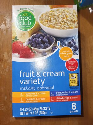 fruit & cream variety instant oatmeal