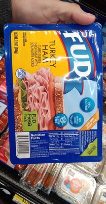 Fud, turkey ham cured turkey thigh meat with 30% water added
