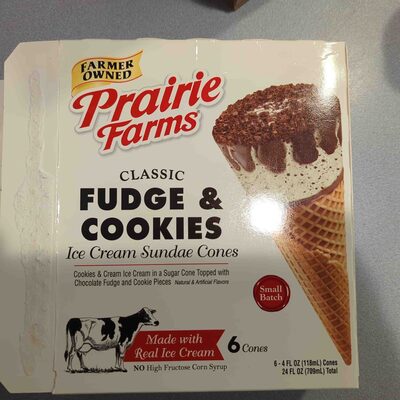 Fudge & cookie ice cream cone