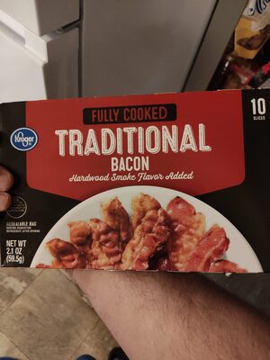 Fully cooked traditional bacon