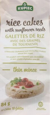 Galettes de riz avec des graines de tournesol