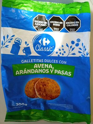 Galletitas dulces con avena arándanos y pasas