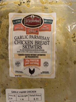 Garlic Parm Chicken Skewer